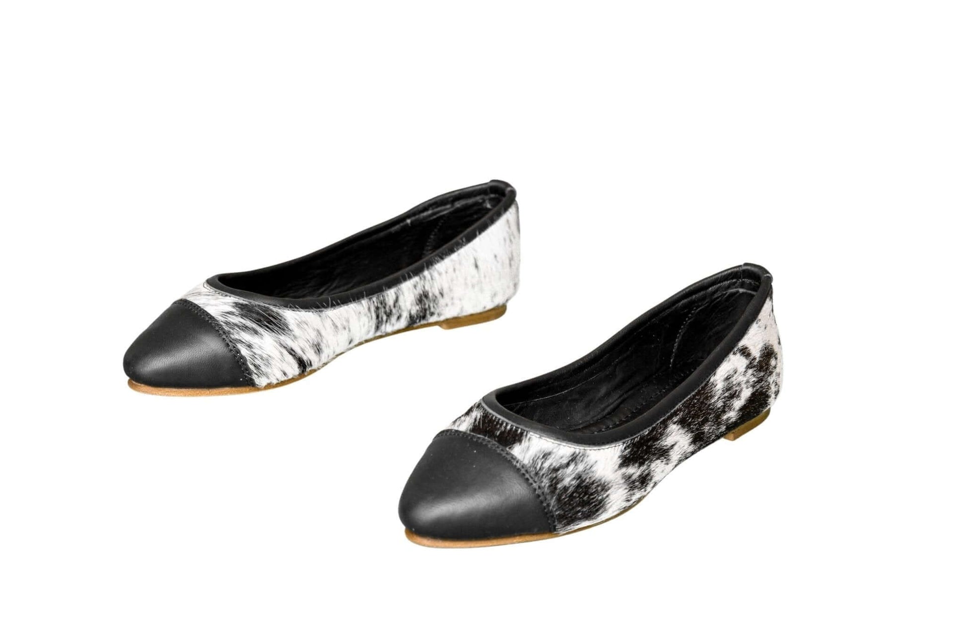 Mia Cowhide Ballerina Flats – Handmade Hair-on Hide Shoes - Size 6