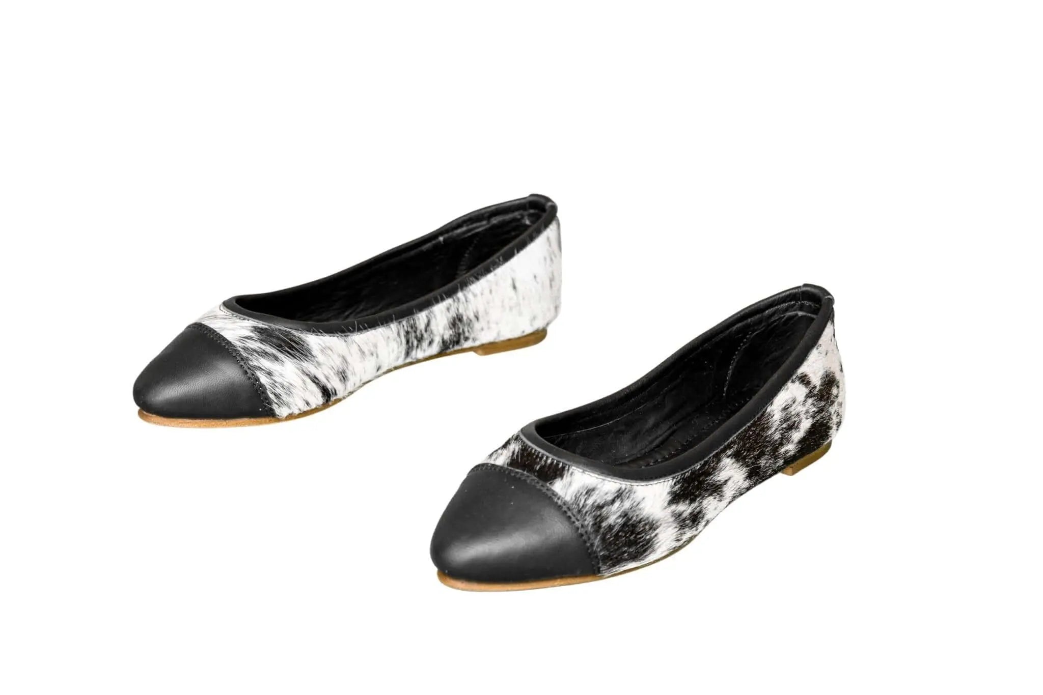 Mia Cowhide Ballerina Flats – Handmade Hair-on Hide Shoes - Size 6