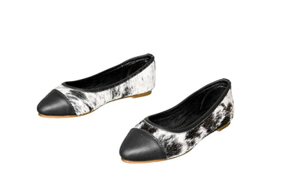 Mia Cowhide Ballerina Flats – Handmade Hair-on Hide Shoes - Size 6
