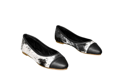 Mia Cowhide Ballerina Flats – Handmade Hair-on Hide Shoes - Size 6