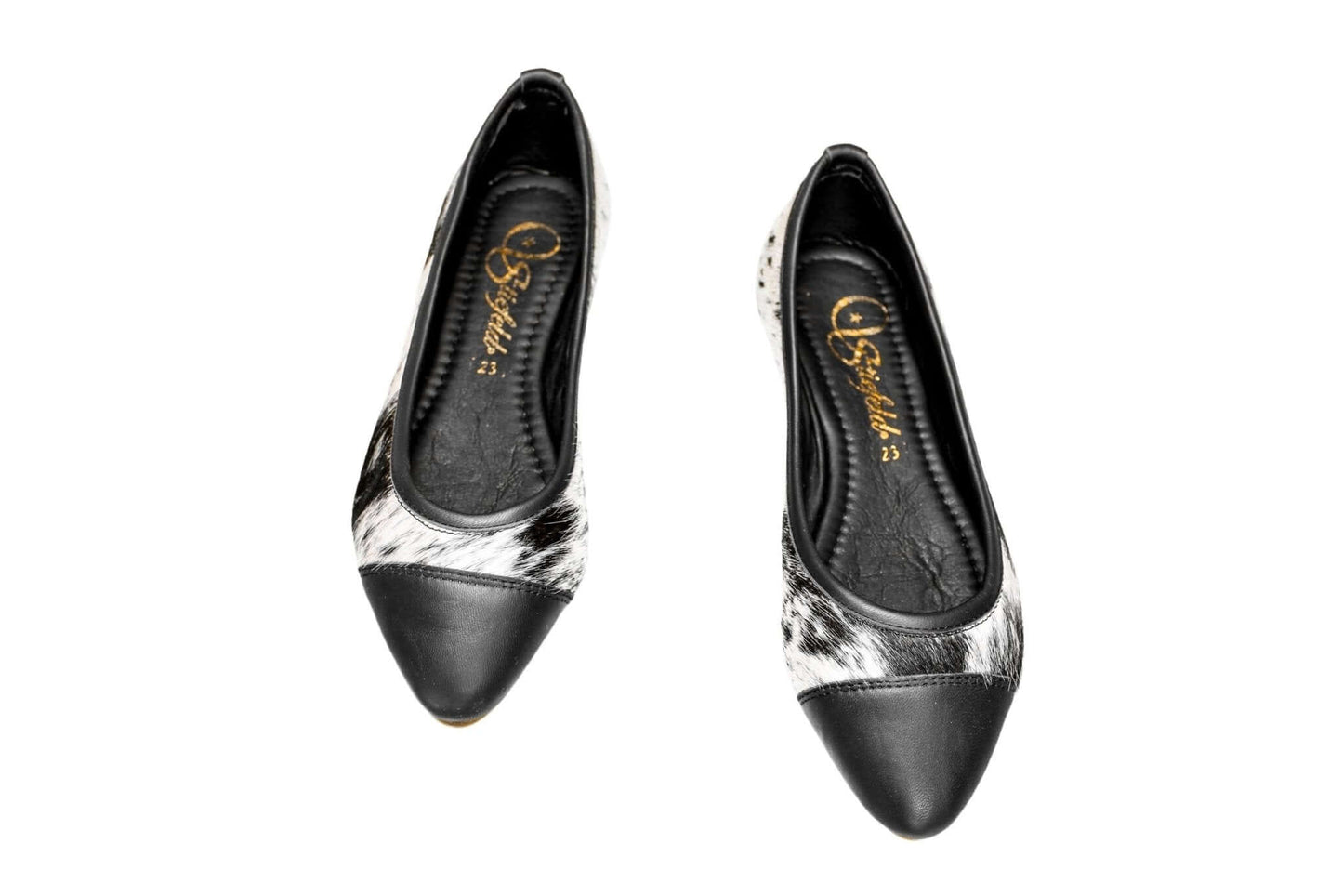 Mia Cowhide Ballerina Flats – Handmade Hair-on Hide Shoes - Size 6