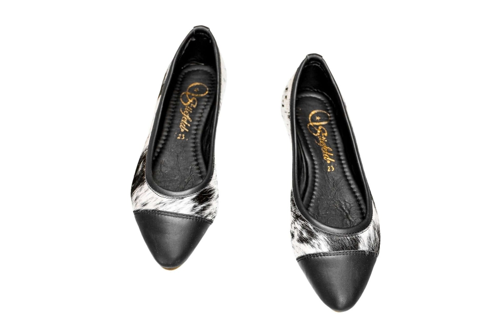 Mia Cowhide Ballerina Flats – Handmade Hair-on Hide Shoes - Size 6