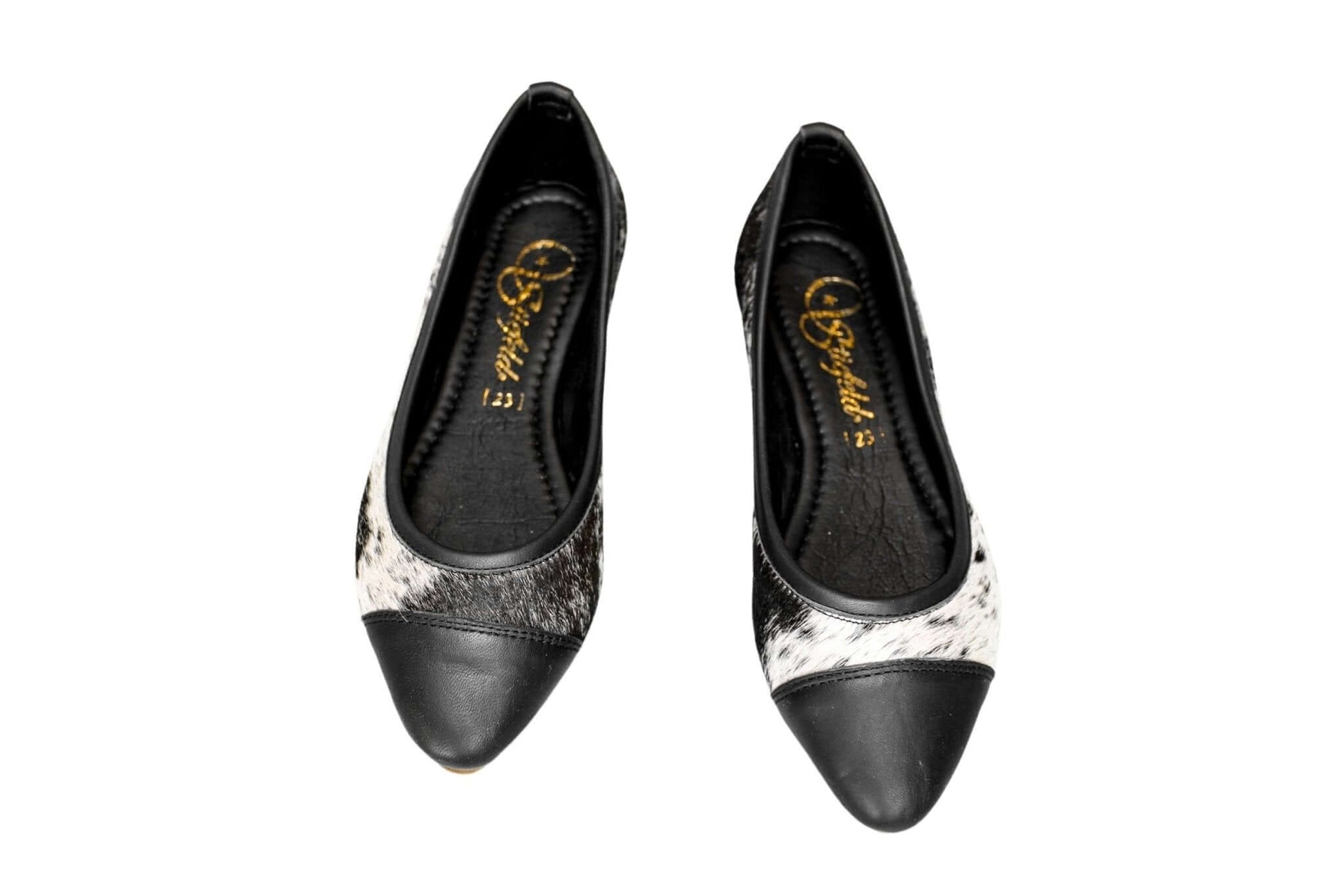 Mia Cowhide Ballerina Flats – Handmade Hair-on Hide Shoes - Size 6