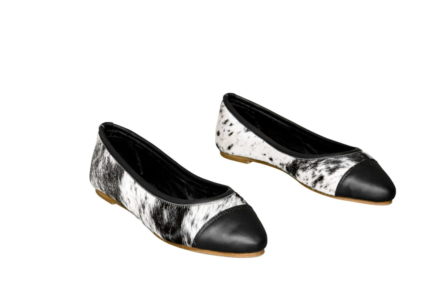 Mia Cowhide Ballerina Flats – Handmade Hair-on Hide Shoes - Size 6