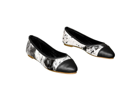 Mia Cowhide Ballerina Flats – Handmade Hair-on Hide Shoes - Size 6