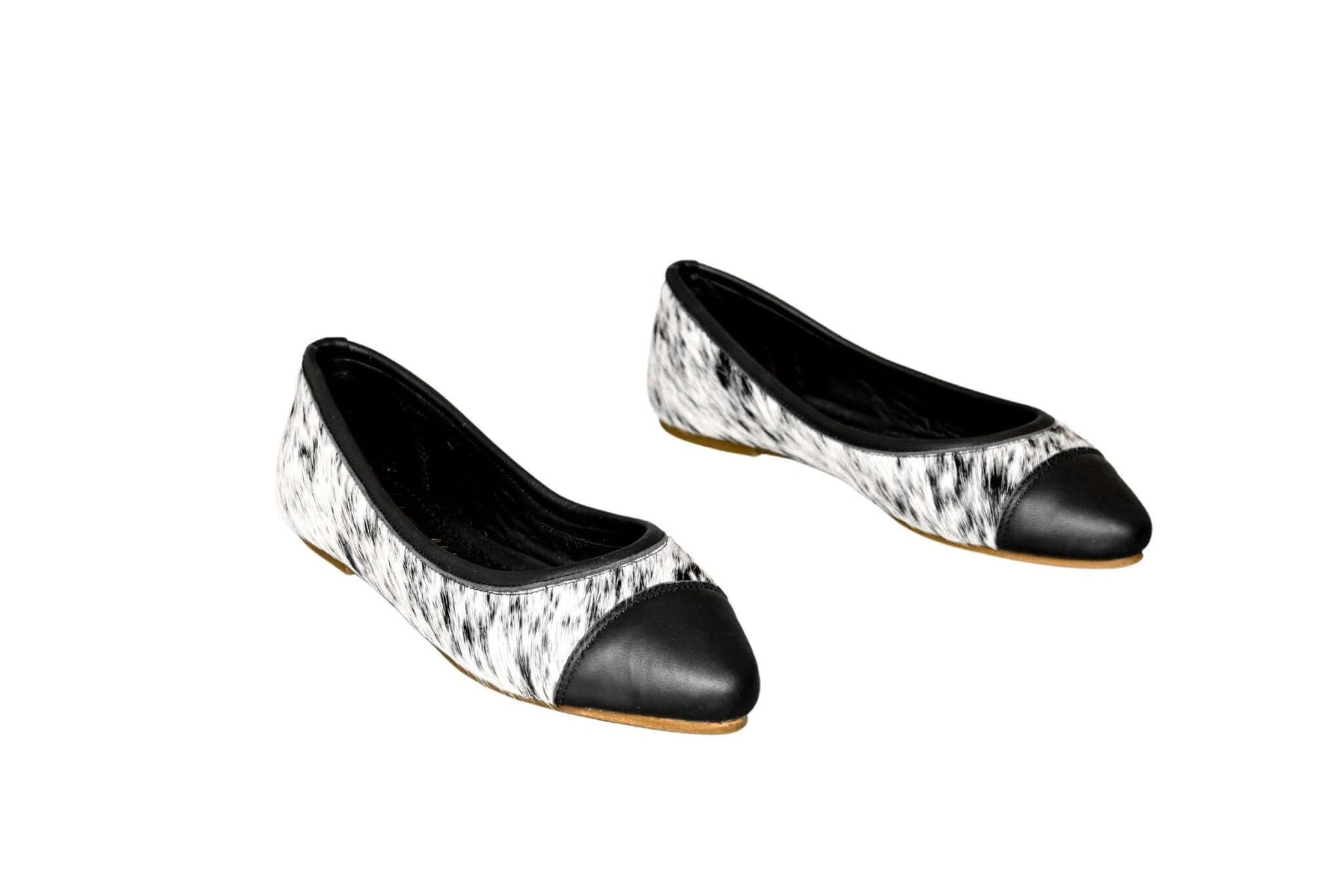Mia Cowhide Ballerina Flats – Handmade Hair-on Hide Shoes - Size 7