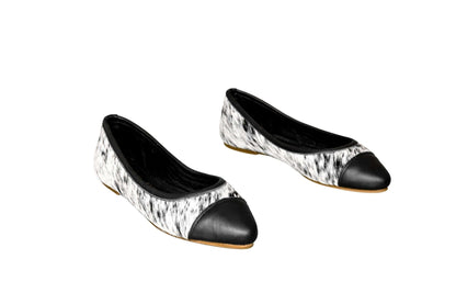 Mia Cowhide Ballerina Flats – Handmade Hair-on Hide Shoes - Size 7