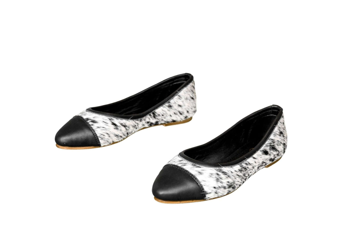 Mia Cowhide Ballerina Flats – Handmade Hair-on Hide Shoes - Size 7
