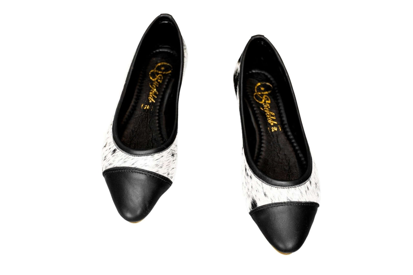 Mia Cowhide Ballerina Flats – Handmade Hair-on Hide Shoes - Size 7