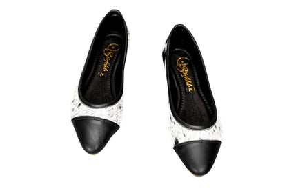 Mia Cowhide Ballerina Flats – Handmade Hair-on Hide Shoes - Size 7