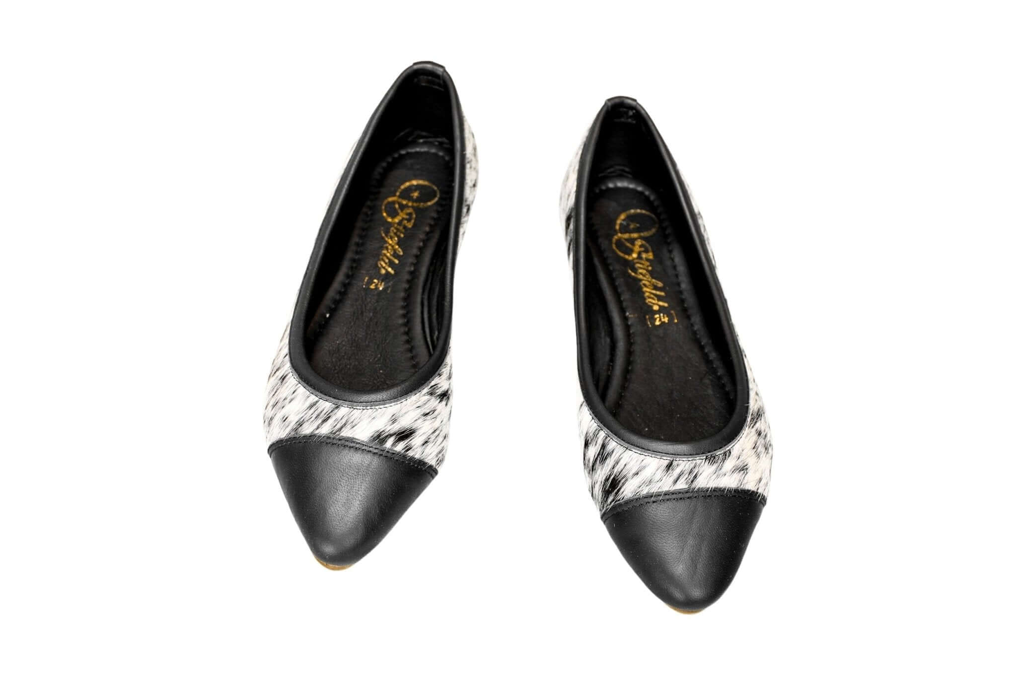 Mia Cowhide Ballerina Flats – Handmade Hair-on Hide Shoes - Size 7
