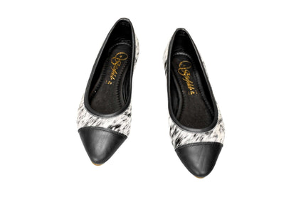 Mia Cowhide Ballerina Flats – Handmade Hair-on Hide Shoes - Size 7