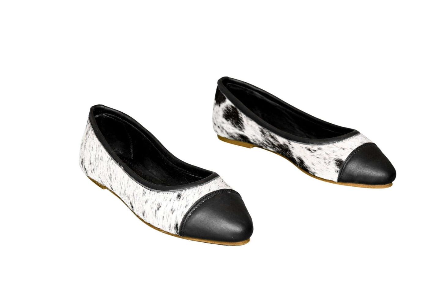 Mia Cowhide Ballerina Flats – Handmade Hair-on Hide Shoes - Size 7