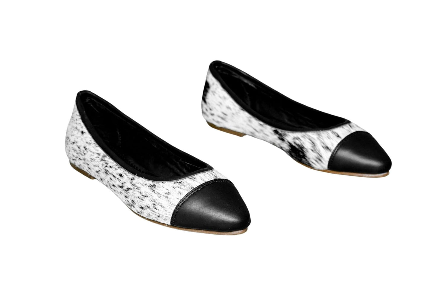 Mia Cowhide Ballerina Flats – Handmade Hair-on Hide Shoes - Size 9