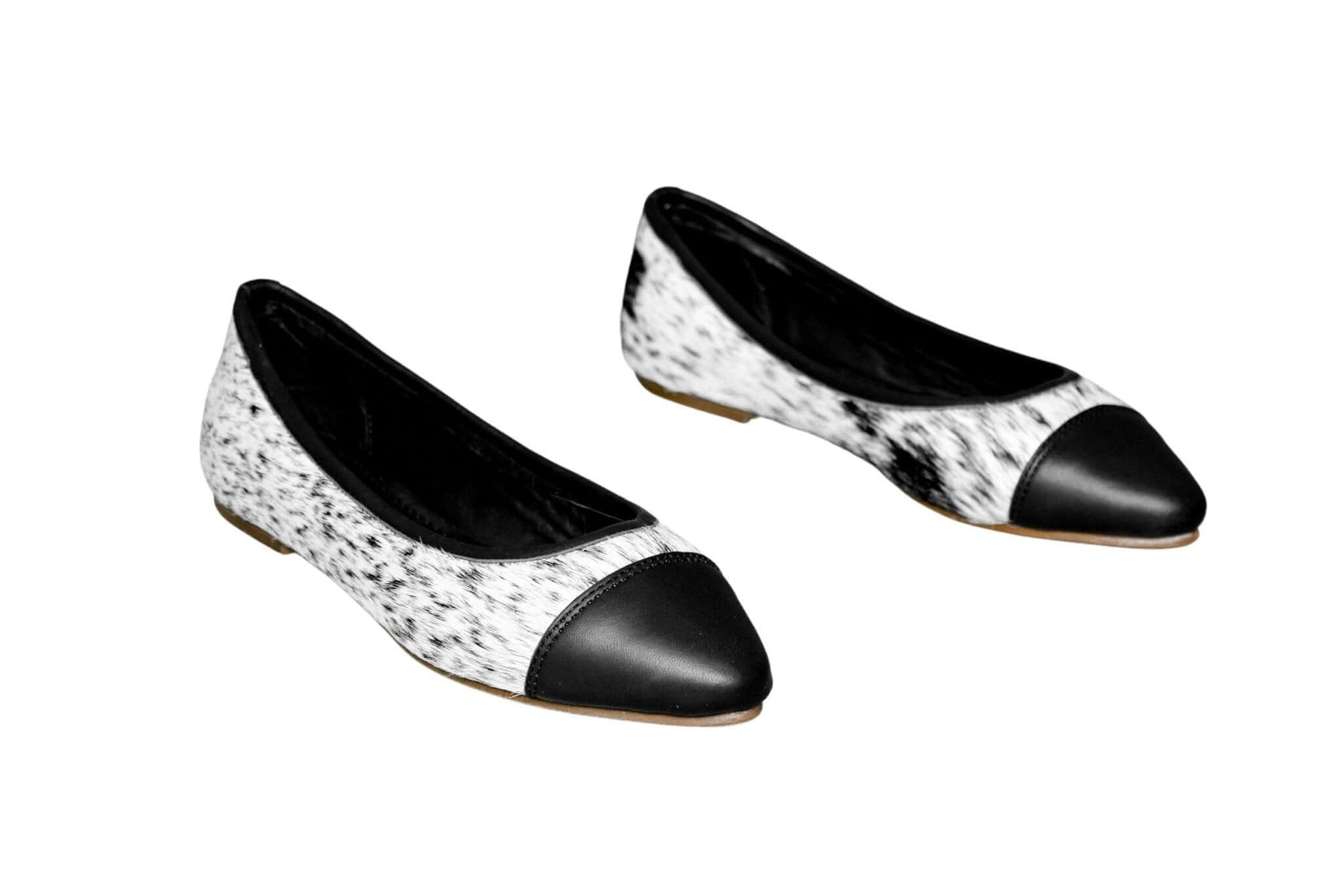 Mia Cowhide Ballerina Flats – Handmade Hair-on Hide Shoes - Size 9