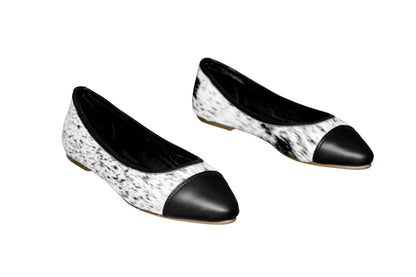 Mia Cowhide Ballerina Flats – Handmade Hair-on Hide Shoes - Size 9