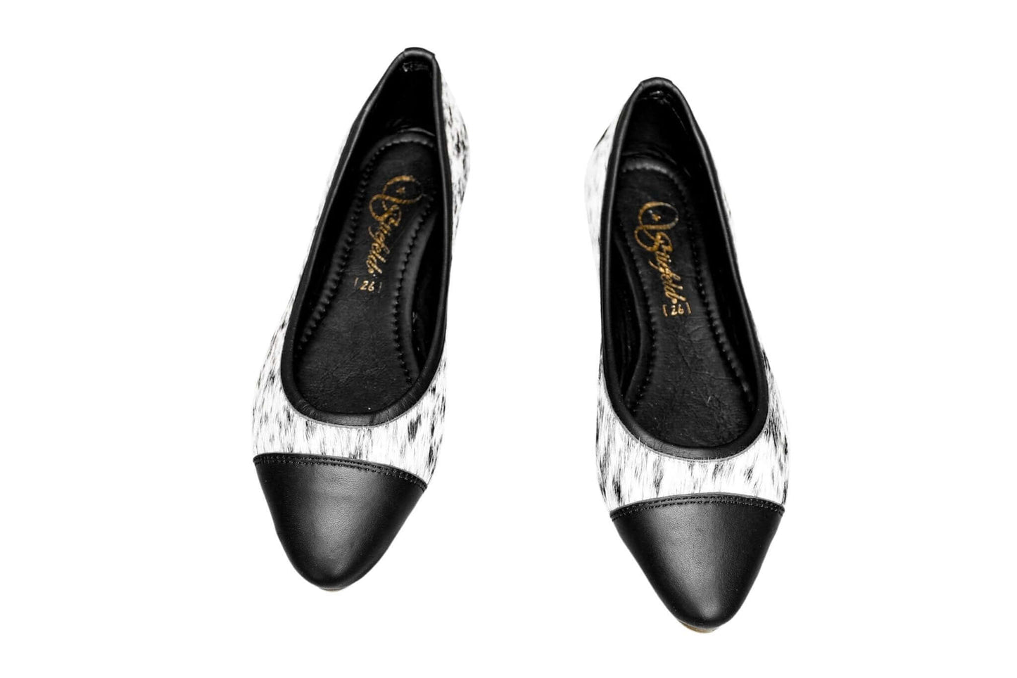 Mia Cowhide Ballerina Flats – Handmade Hair-on Hide Shoes - Size 9