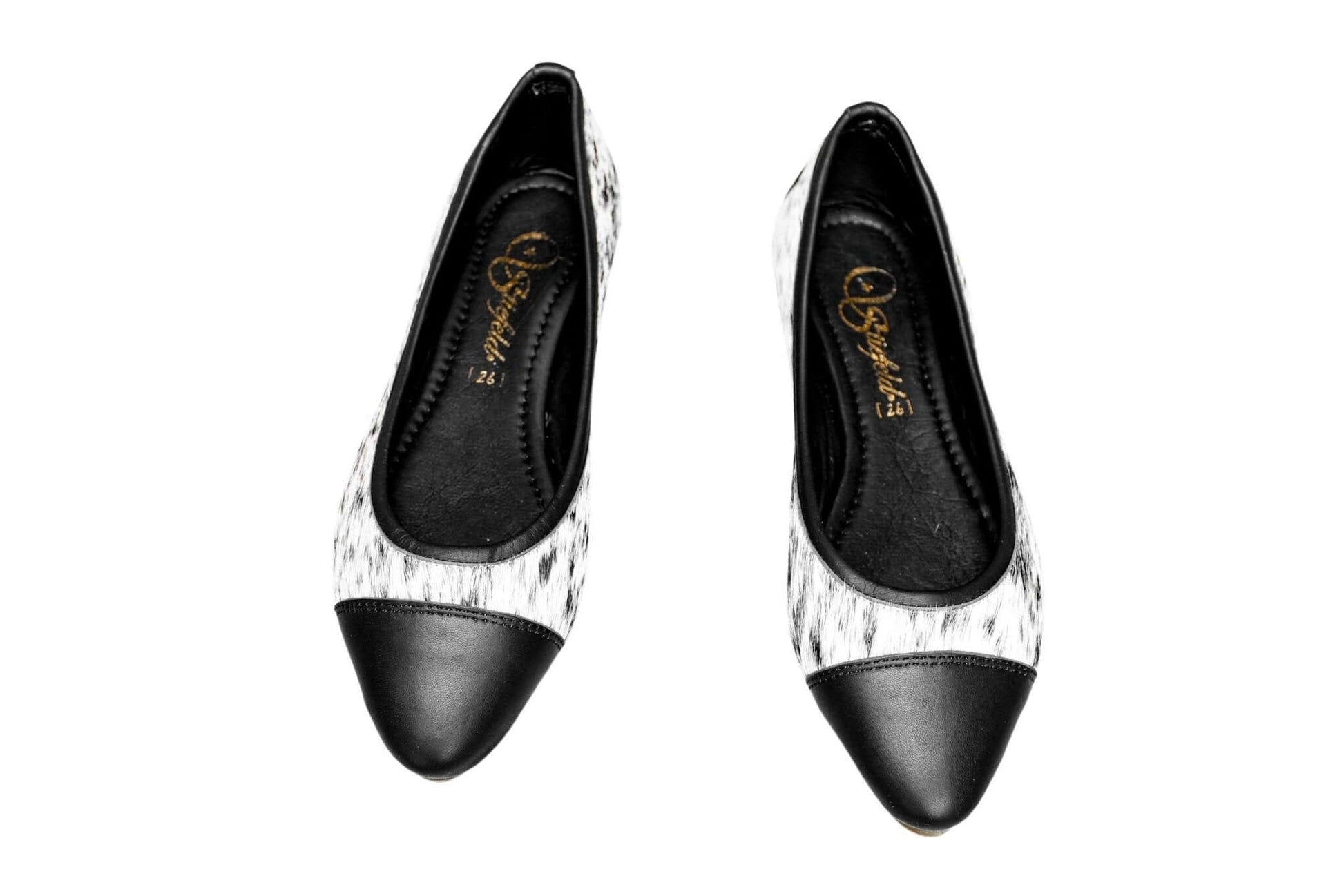 Mia Cowhide Ballerina Flats – Handmade Hair-on Hide Shoes - Size 9