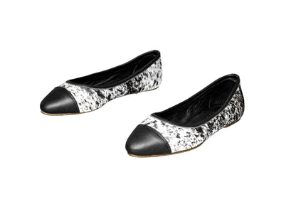 Mia Cowhide Ballerina Flats – Handmade Hair-on Hide Shoes - Size 9