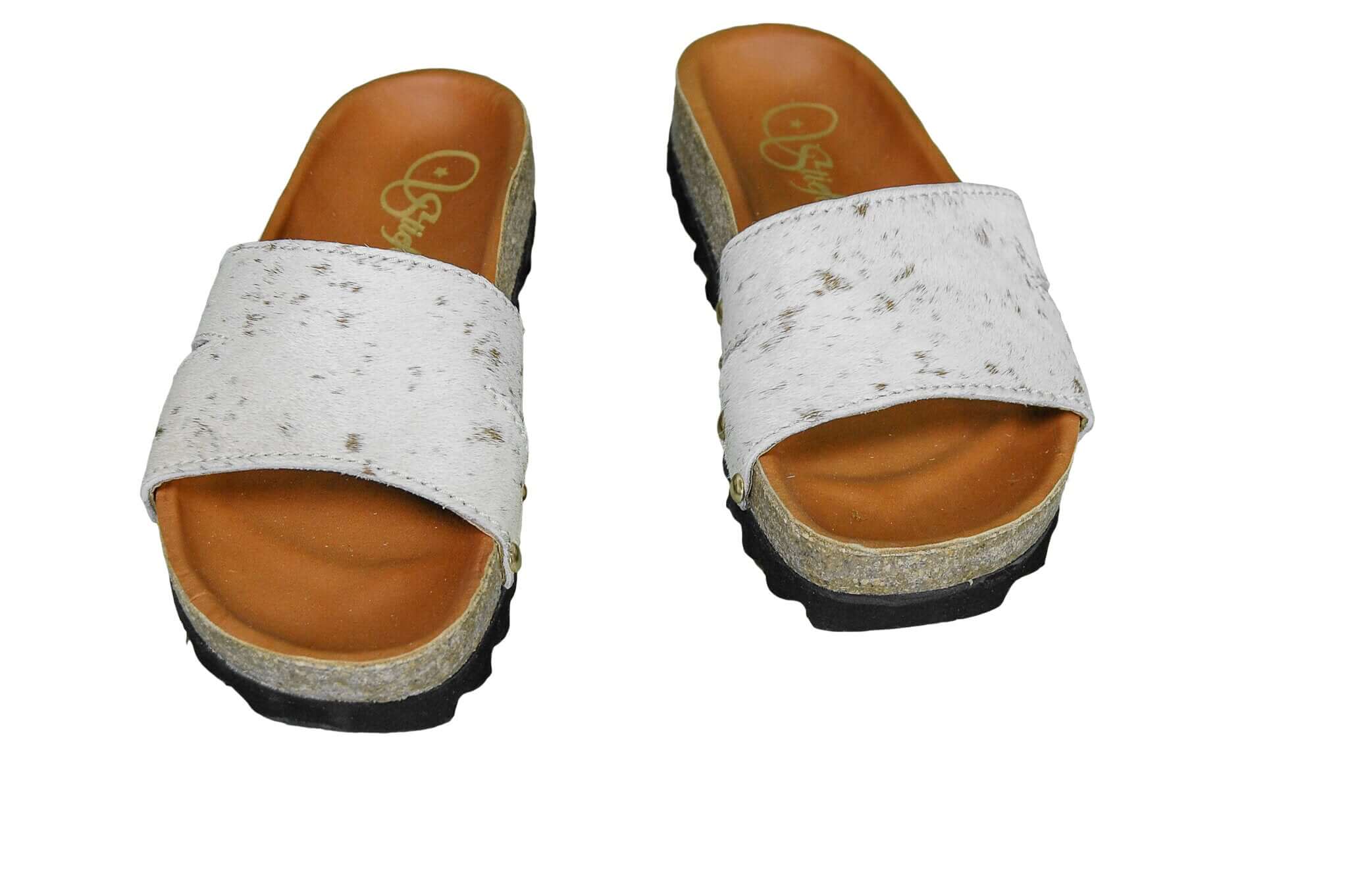 Tara Cowhide Slides Sandals - Size 6 - Women's Western Wear