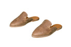 Abby Cowhide Mules – Brown Leather – Western Stitch Detail