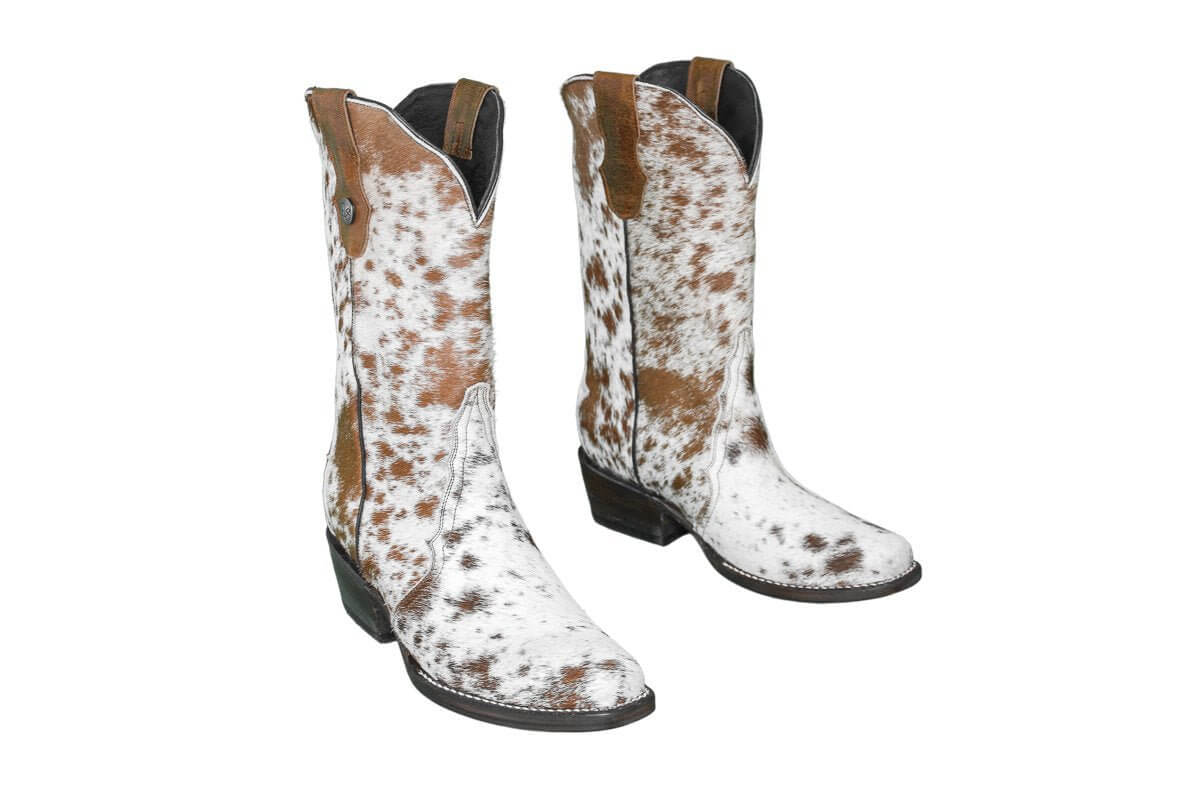 Carmen Tall Cowhide Boots – Hair-on Hide – Size 6.5 – Handmade Western Boots for Women