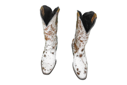 Carmen Tall Cowhide Boots – Hair-on Hide – Size 6.5 – Handmade Western Boots for Women