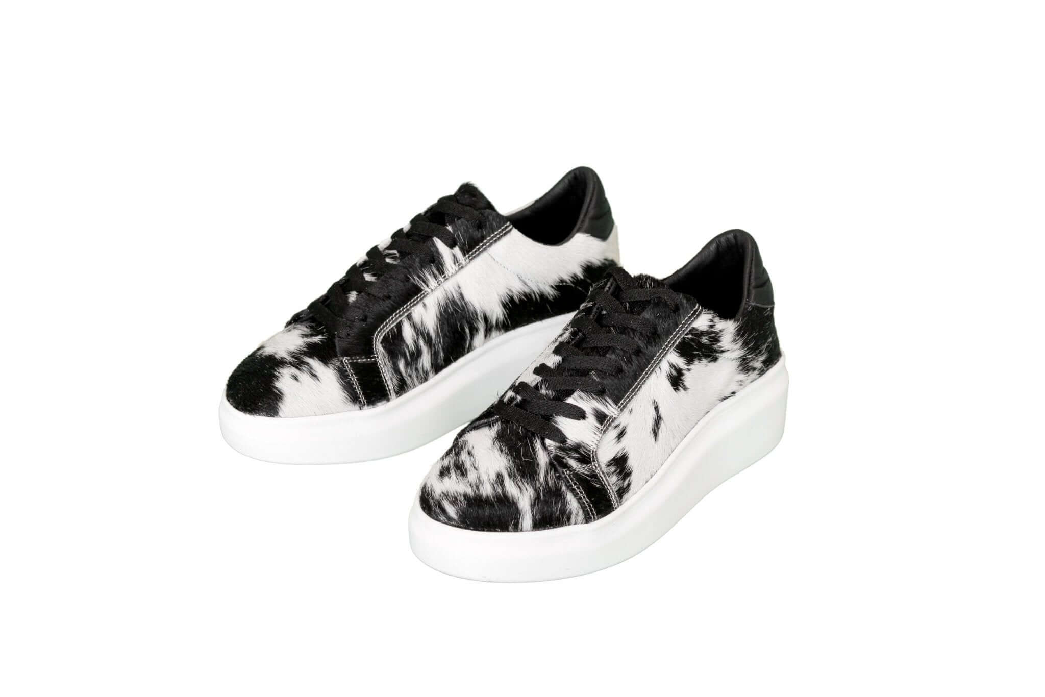 The Julia Cowhide Sneakers - Fur Cowhide Skin - Size 6.5